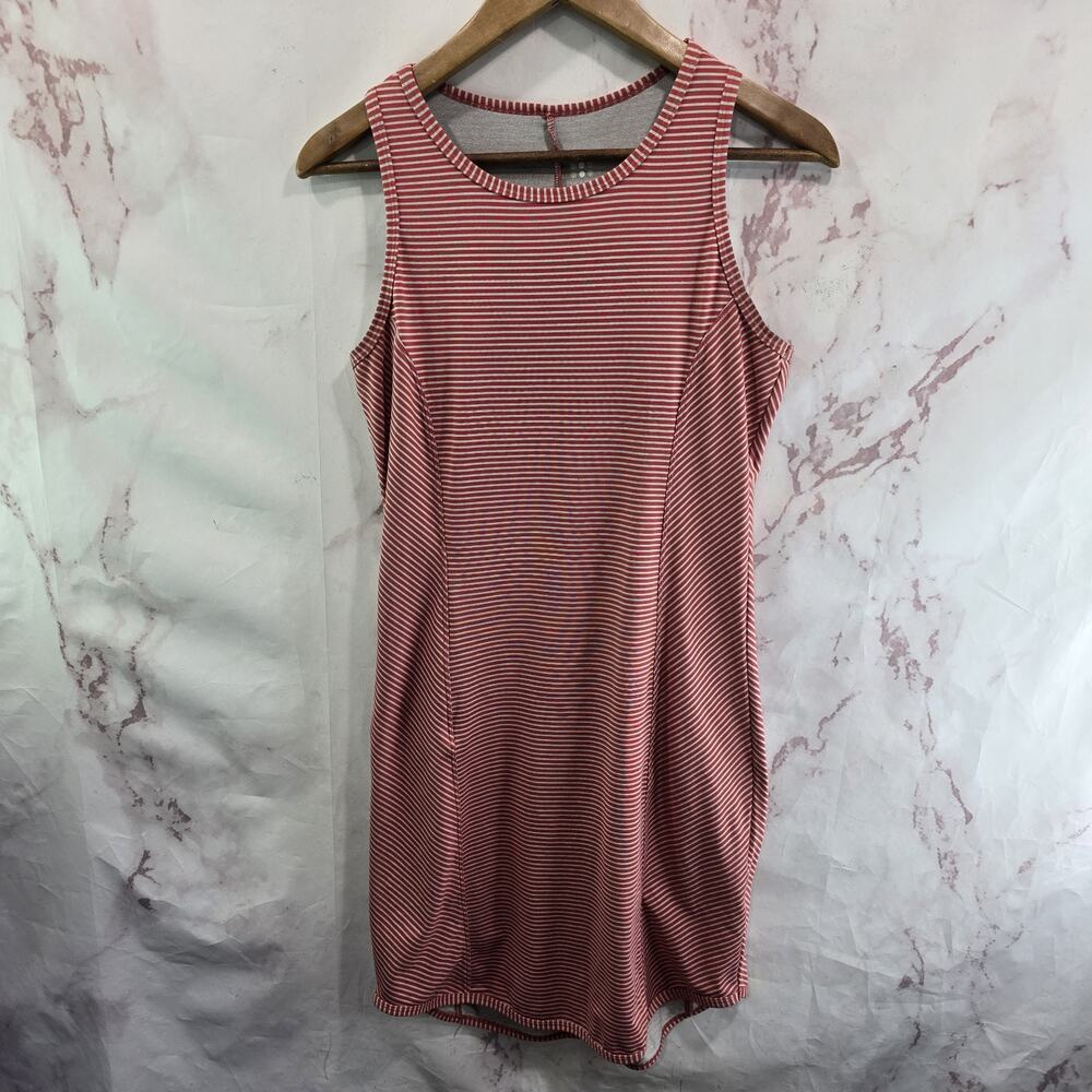 Title Nine Dress Womens XS Pink Striped Tank Mini Buttah Crew Pocket Active